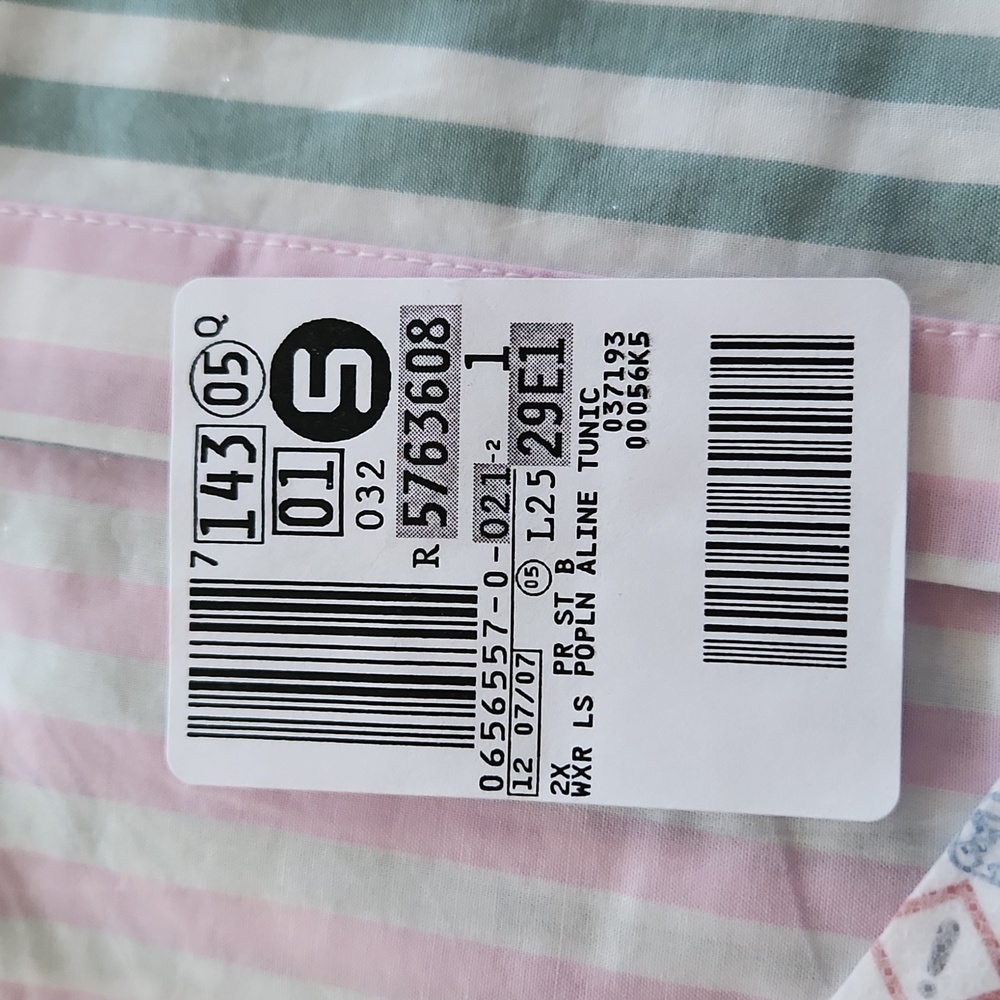 Lands' End multicolor stripe tunic preppy poplin longsleeve NWT size 2X - Picture 5 of 5